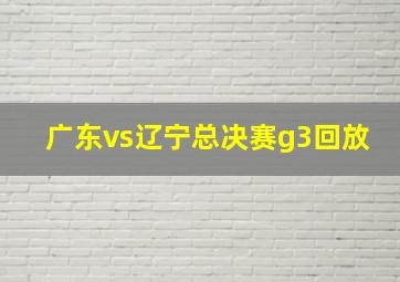 广东vs辽宁总决赛g3回放