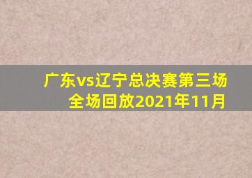 广东vs辽宁总决赛第三场全场回放2021年11月