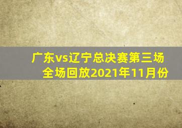 广东vs辽宁总决赛第三场全场回放2021年11月份