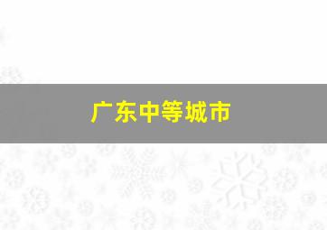 广东中等城市