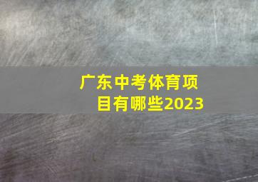 广东中考体育项目有哪些2023