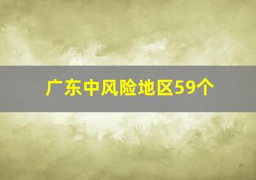 广东中风险地区59个