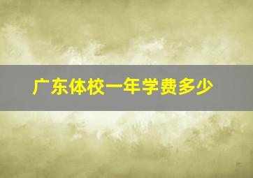 广东体校一年学费多少