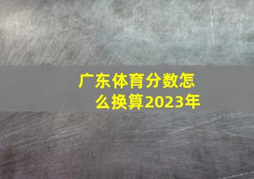 广东体育分数怎么换算2023年