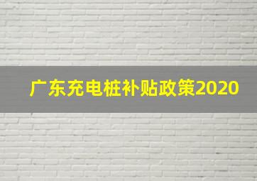 广东充电桩补贴政策2020