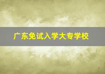 广东免试入学大专学校