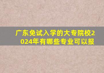 广东免试入学的大专院校2024年有哪些专业可以报