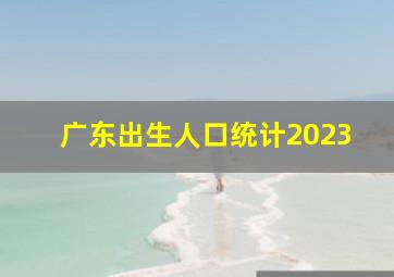 广东出生人口统计2023