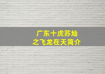 广东十虎苏灿之飞龙在天简介