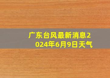 广东台风最新消息2024年6月9日天气