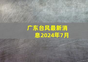 广东台风最新消息2024年7月