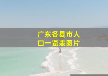 广东各县市人口一览表图片