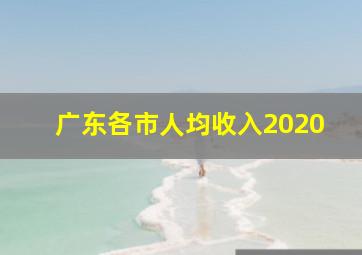 广东各市人均收入2020