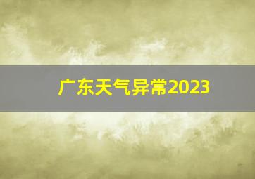 广东天气异常2023