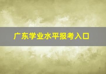 广东学业水平报考入口