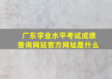 广东学业水平考试成绩查询网站官方网址是什么