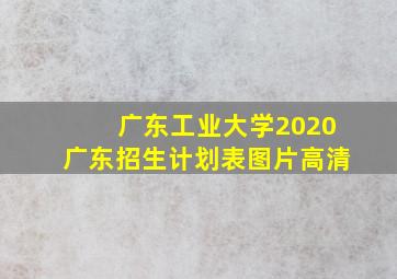 广东工业大学2020广东招生计划表图片高清