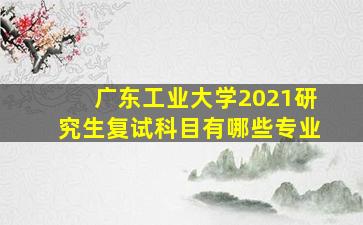 广东工业大学2021研究生复试科目有哪些专业