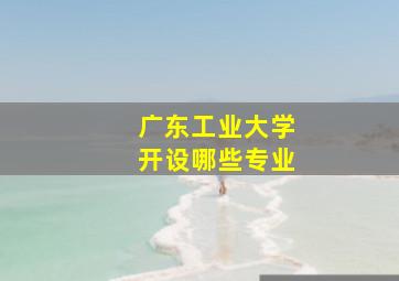 广东工业大学开设哪些专业