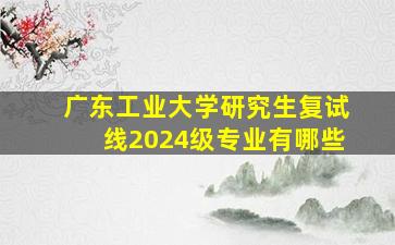 广东工业大学研究生复试线2024级专业有哪些