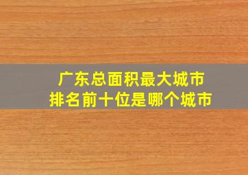 广东总面积最大城市排名前十位是哪个城市