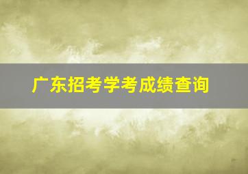 广东招考学考成绩查询