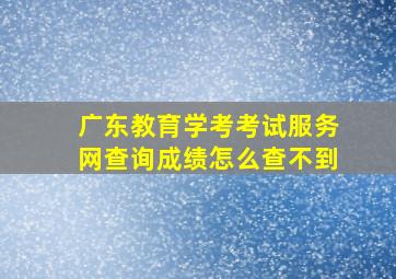 广东教育学考考试服务网查询成绩怎么查不到