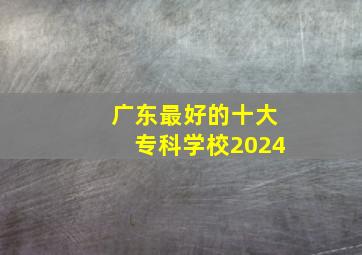 广东最好的十大专科学校2024