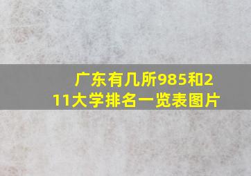 广东有几所985和211大学排名一览表图片