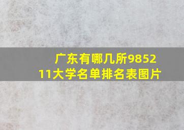 广东有哪几所985211大学名单排名表图片