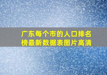 广东每个市的人口排名榜最新数据表图片高清