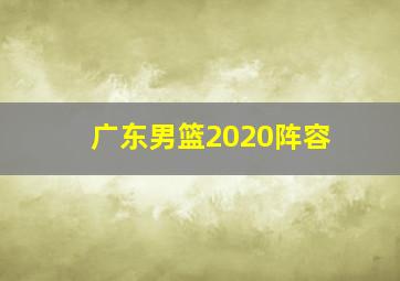 广东男篮2020阵容