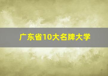 广东省10大名牌大学