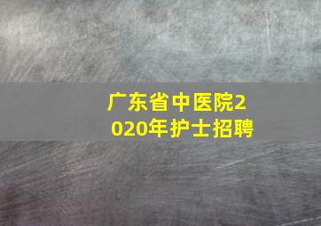 广东省中医院2020年护士招聘