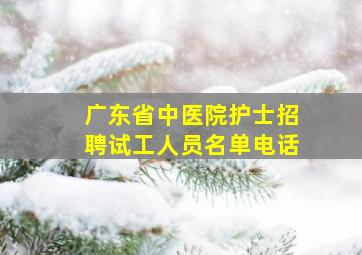 广东省中医院护士招聘试工人员名单电话