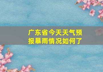 广东省今天天气预报暴雨情况如何了