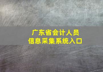 广东省会计人员信息采集系统入口