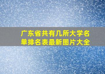 广东省共有几所大学名单排名表最新图片大全