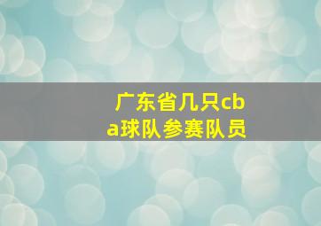 广东省几只cba球队参赛队员