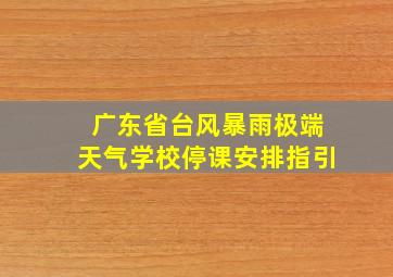 广东省台风暴雨极端天气学校停课安排指引