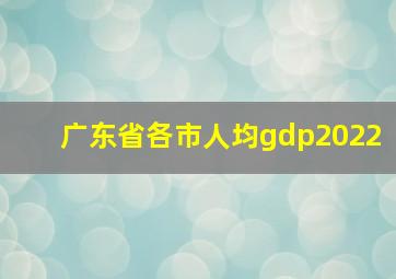 广东省各市人均gdp2022