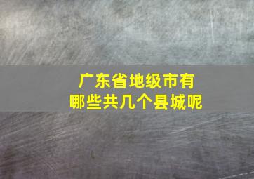 广东省地级市有哪些共几个县城呢