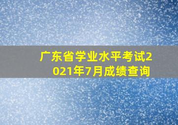 广东省学业水平考试2021年7月成绩查询