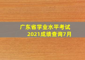 广东省学业水平考试2021成绩查询7月