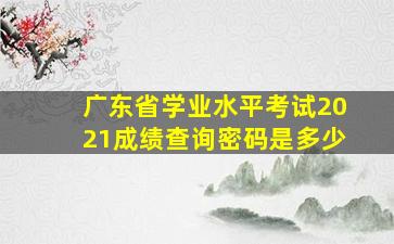 广东省学业水平考试2021成绩查询密码是多少