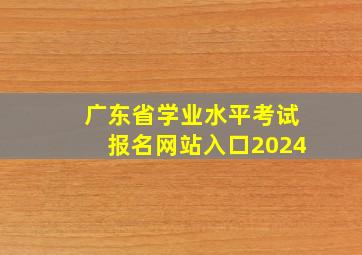 广东省学业水平考试报名网站入口2024