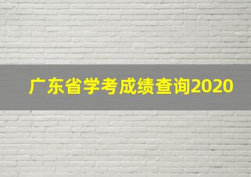 广东省学考成绩查询2020