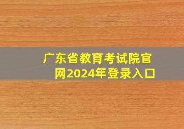 广东省教育考试院官网2024年登录入口