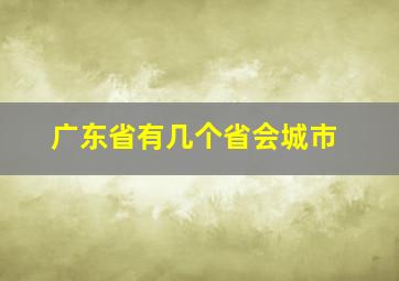 广东省有几个省会城市