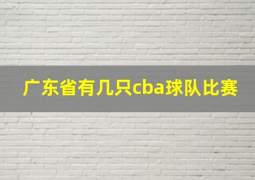 广东省有几只cba球队比赛